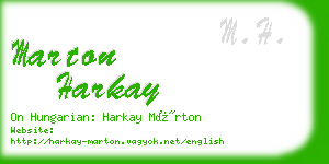 marton harkay business card